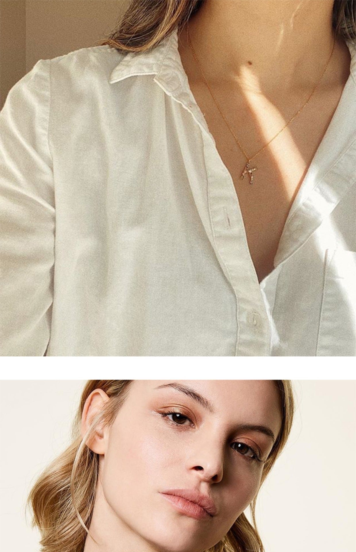 Felmeny Letter Necklace in Silver with Crystal