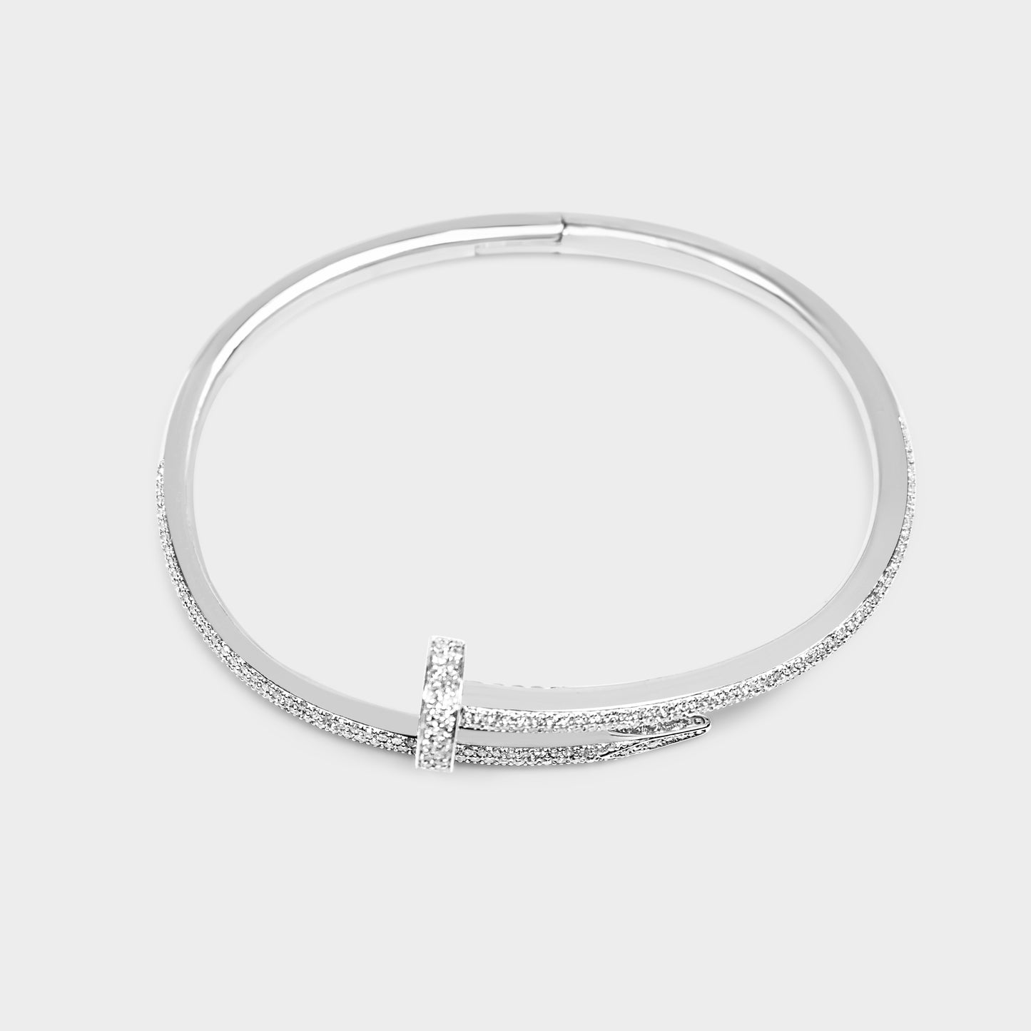 Felmeny Clou Éclat Bangle in White Gold with Diamonds