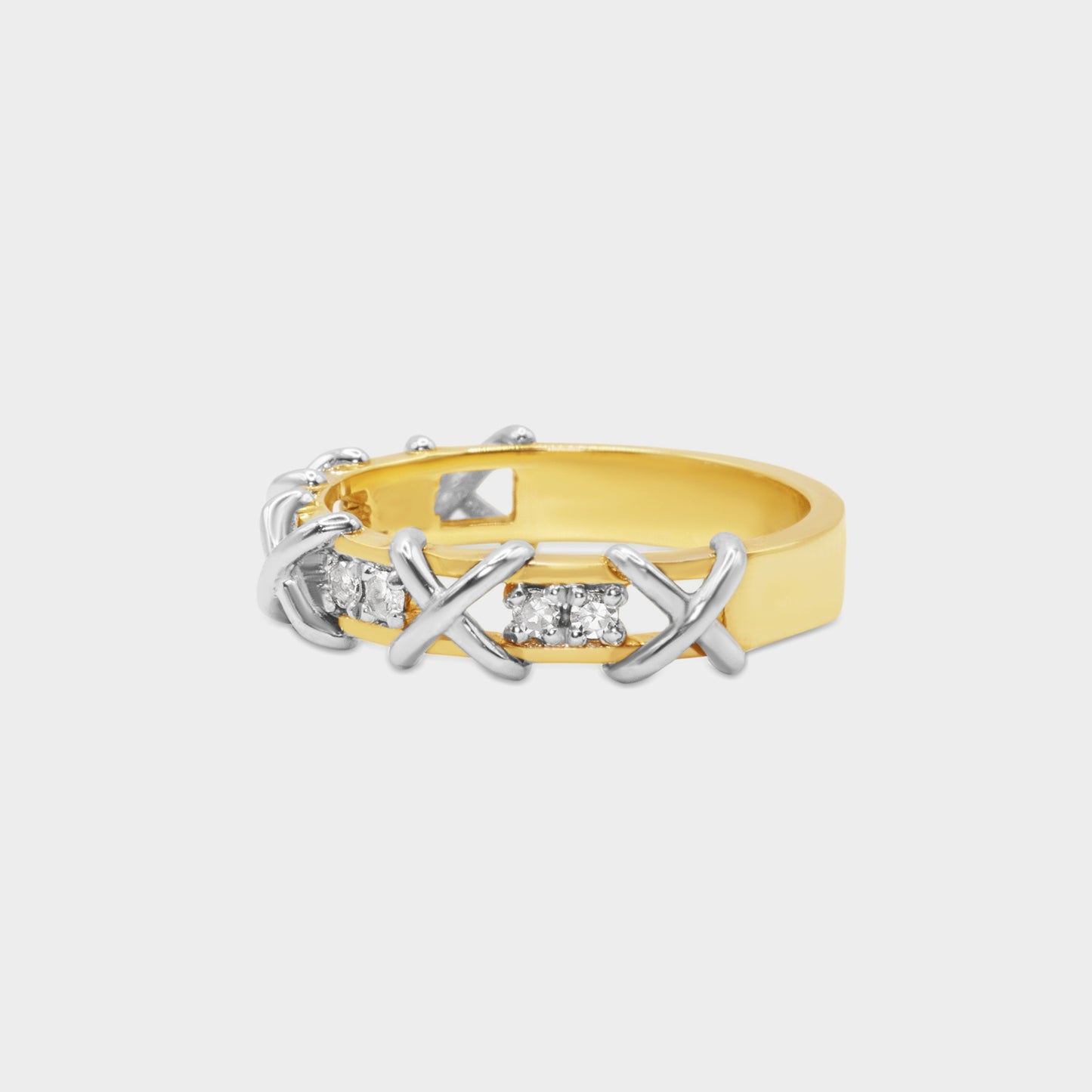 Felmeny X Ring in Gold with Diamonds