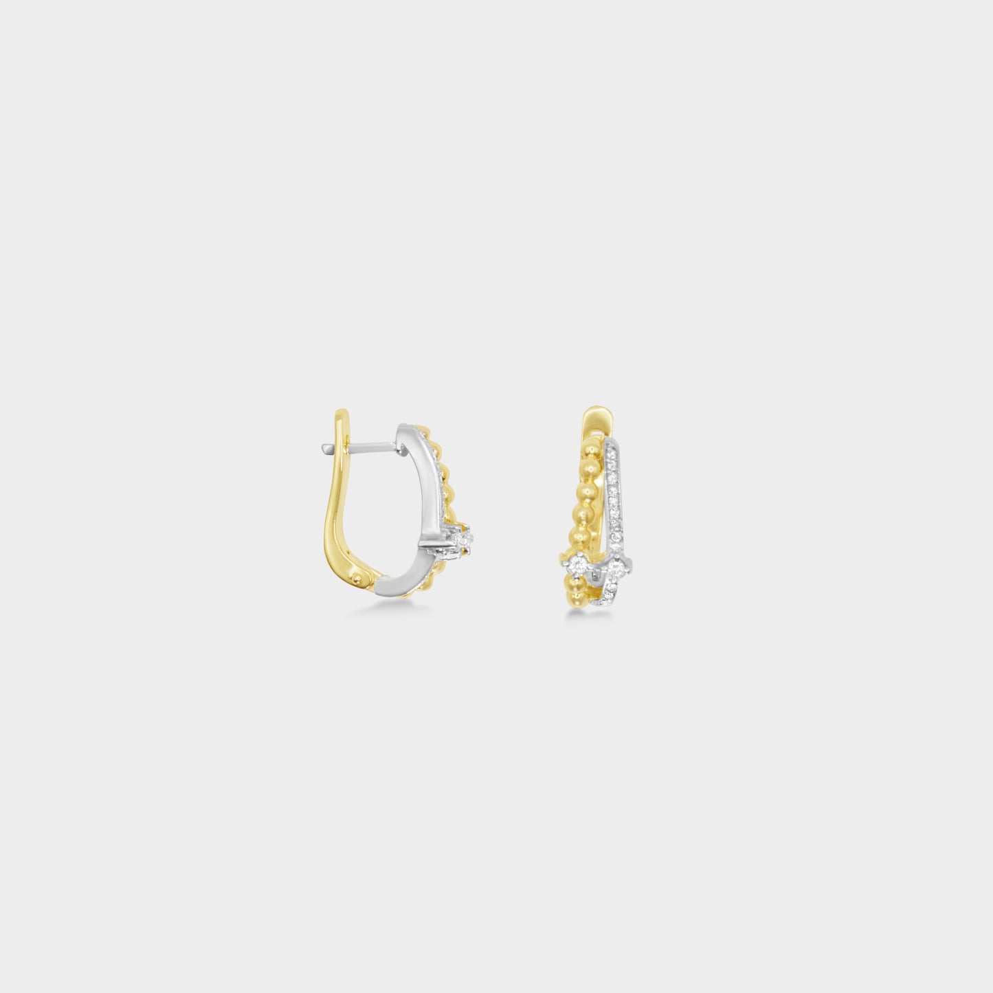 Felmeny Dual Harmony Earrings in White & Gold with Diamonds