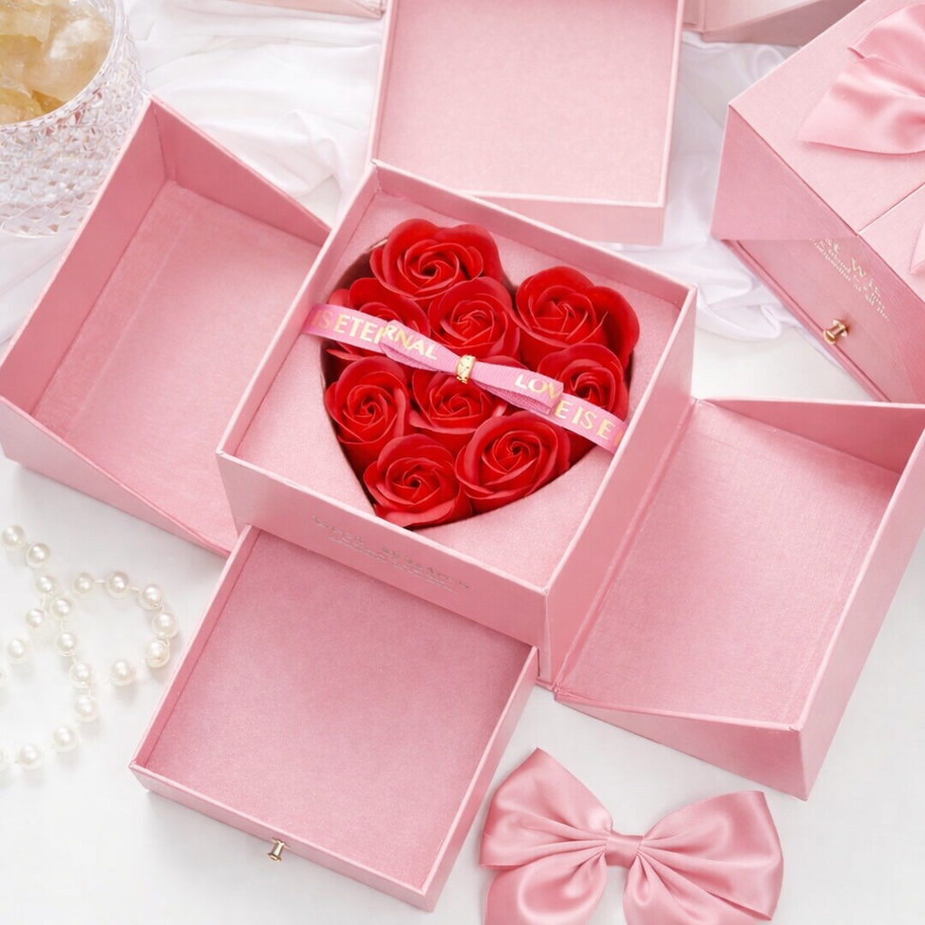 Felmeny Double Life Rose Ring in Jewelry Packaging Gift Box