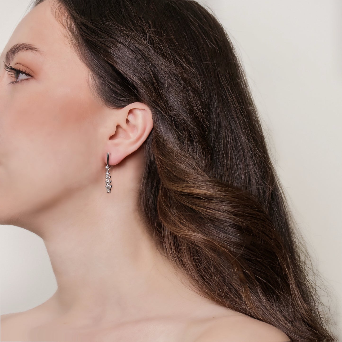 Felmeny Crystal Vines Earrings in Gold with Diamonds