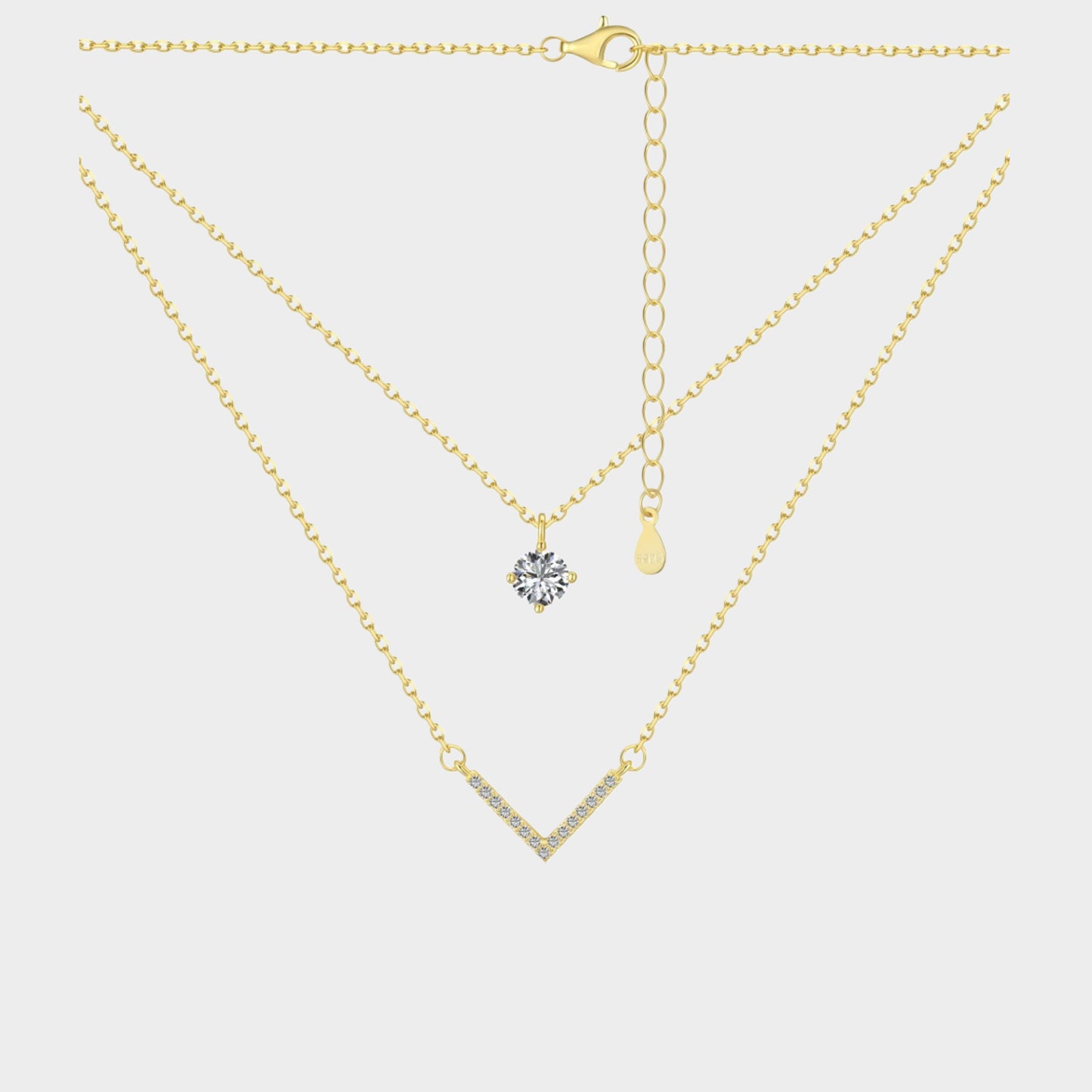 Felmeny Arrow Necklace in Silver with Zircon