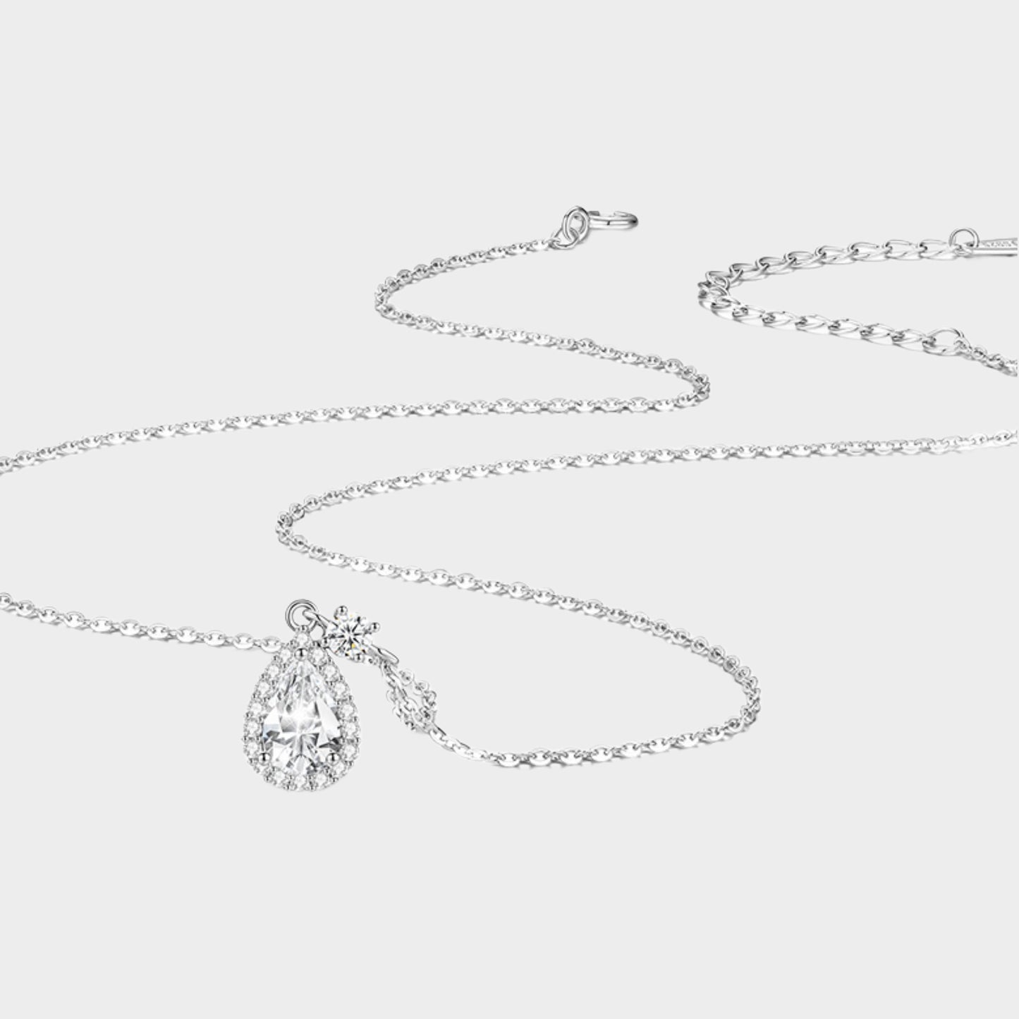 Felmeny Water Drop II Necklace in Silver with Zircon