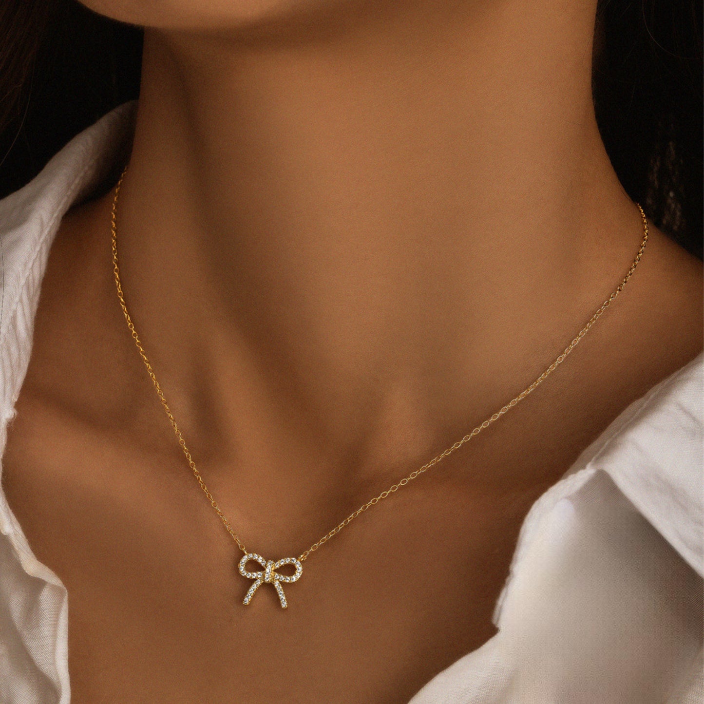 Felmeny Papyon Necklace in Silver with Zircon