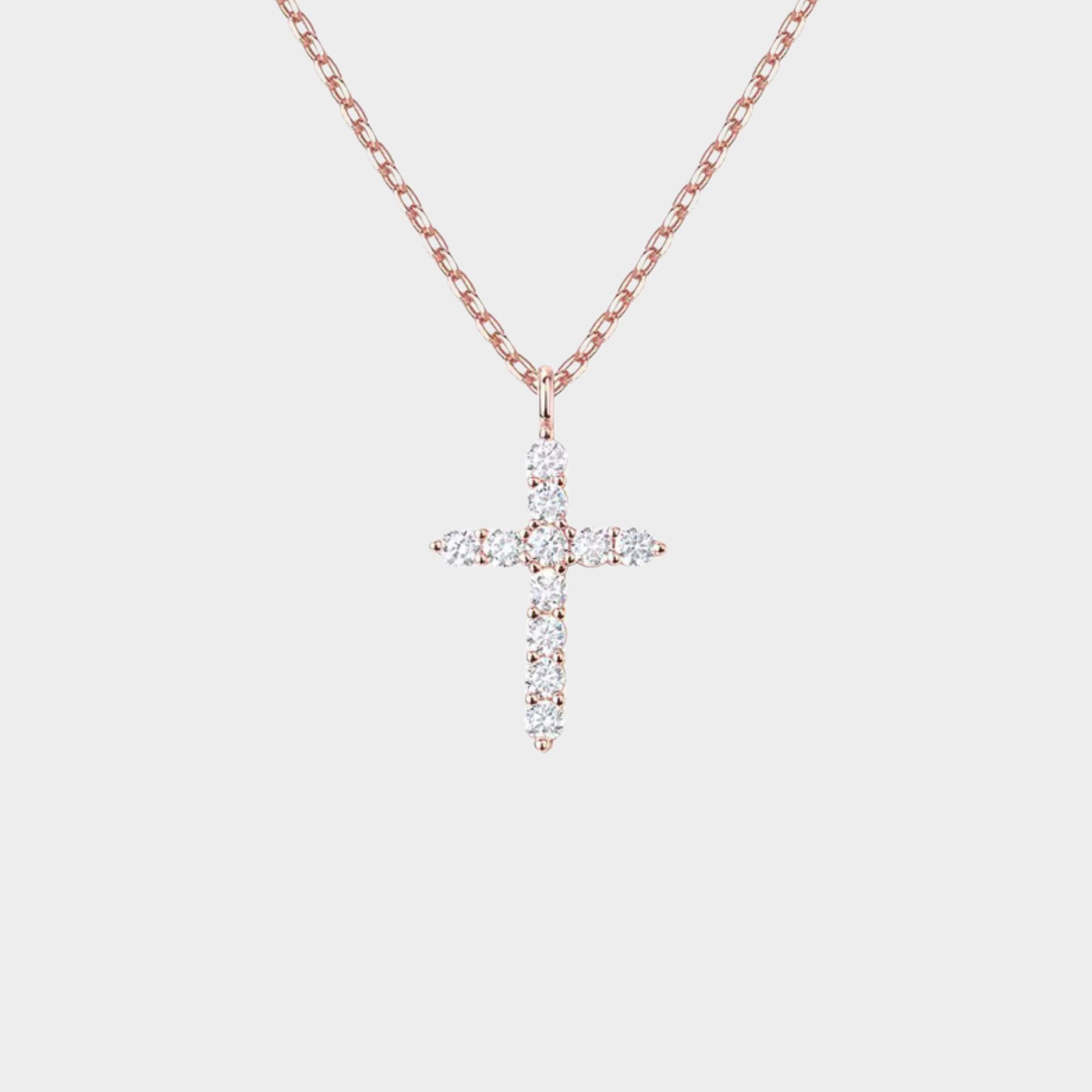 Felmeny Cross Necklace in Silver with Zircon
