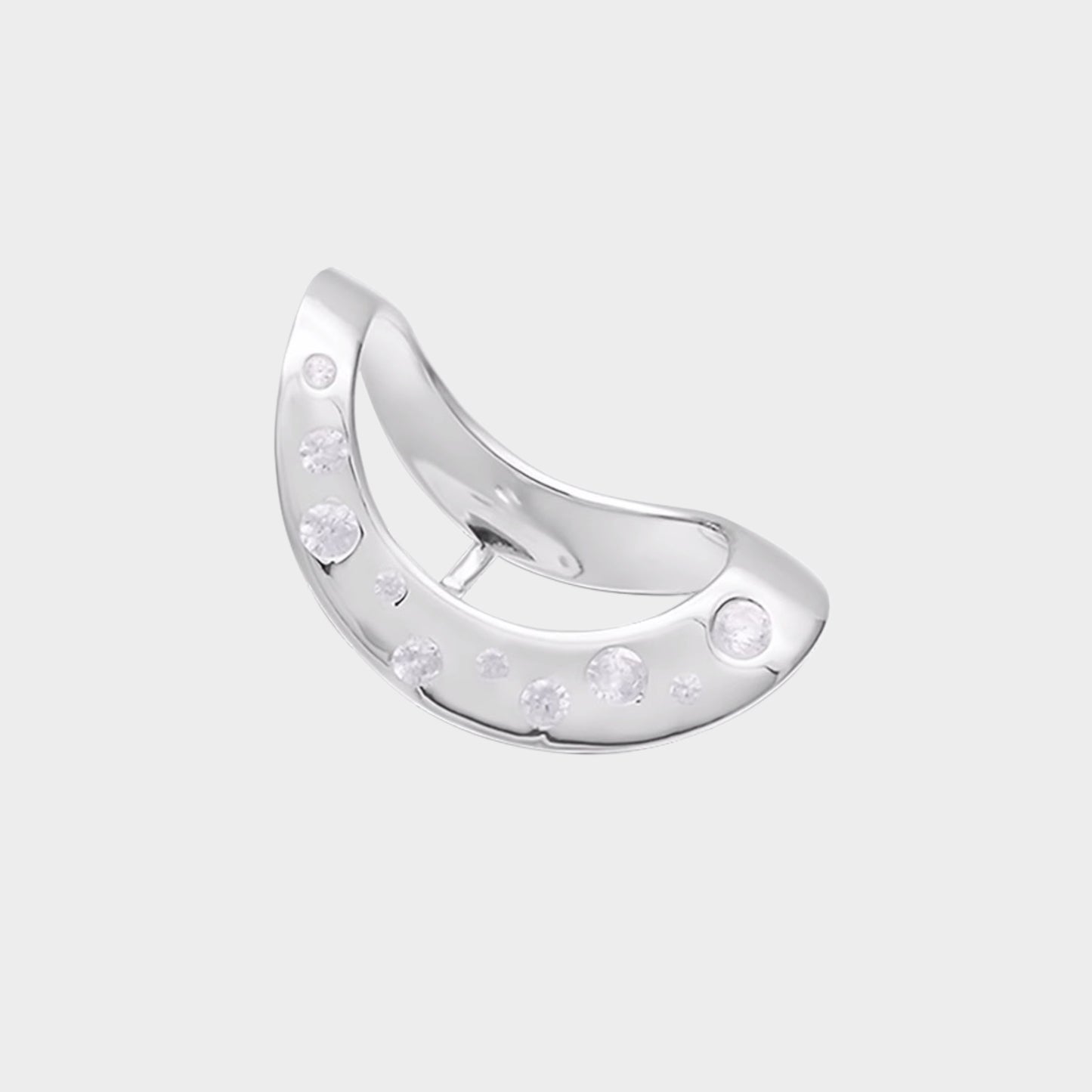 Felmeny Crescent Earrings in Silver with Zircon