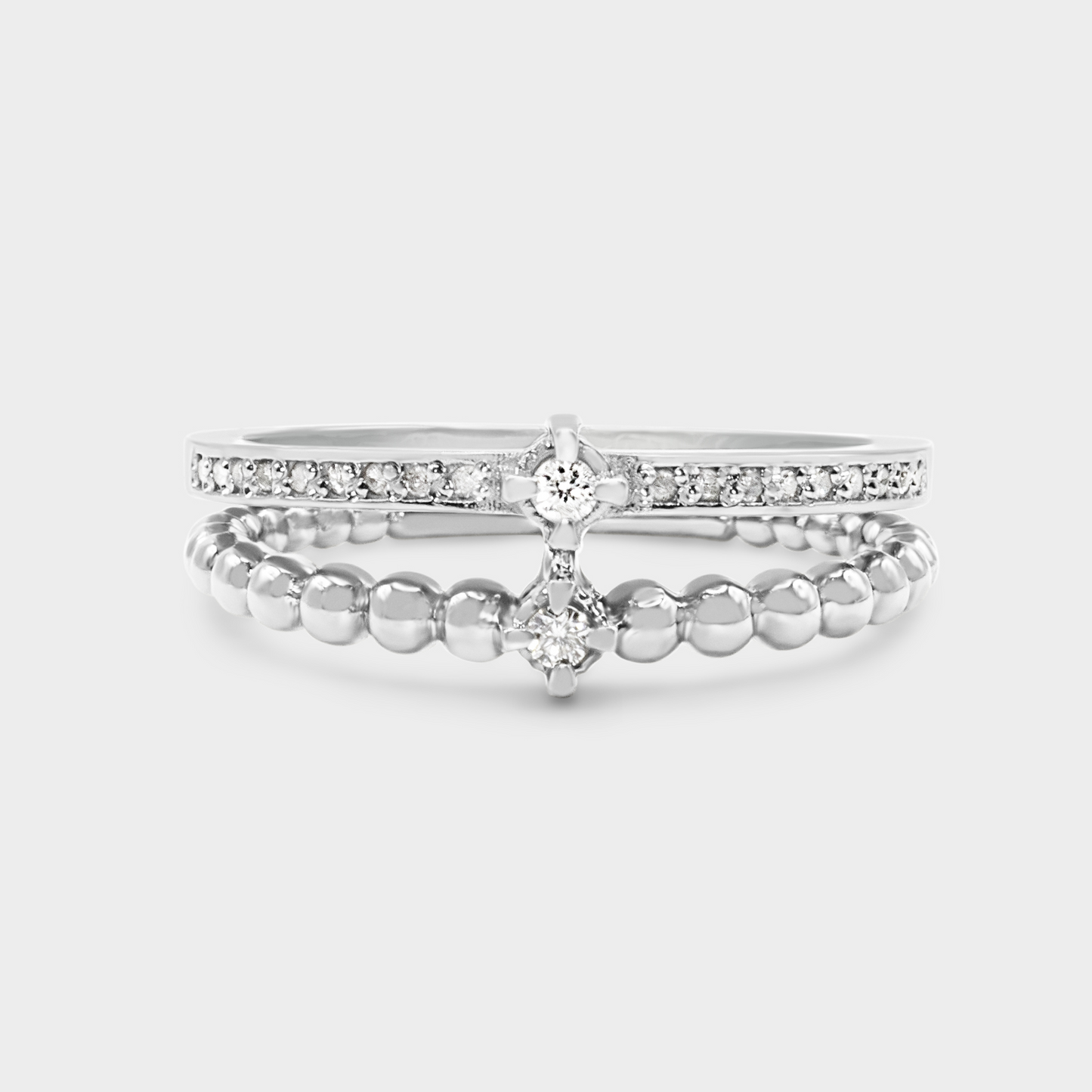 Felmeny Dual Harmony Ring in White Gold with Diamonds