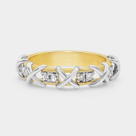 Felmeny X Ring in Gold with Diamonds