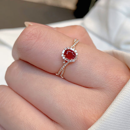 Felmeny Crimson Ring in Silver with Ruby