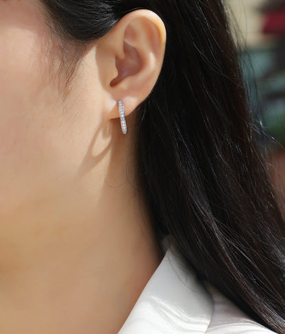 Felmeny Athena Earrings in Silver with Moissanite