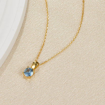 Felmeny Birthstone Necklace in Silver with Zircon