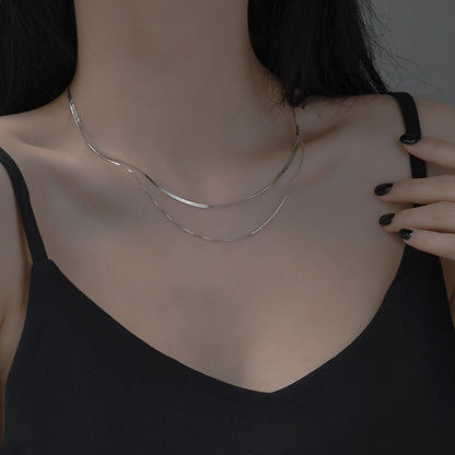 Felmeny Double-Chain Necklace in Silver
