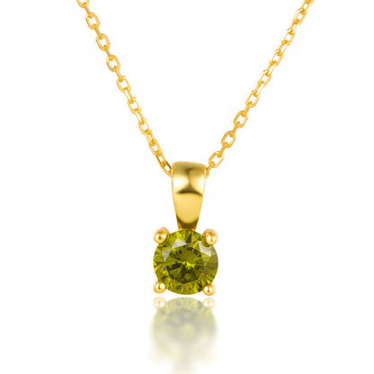 Felmeny Birthstone Necklace in Silver with Zircon