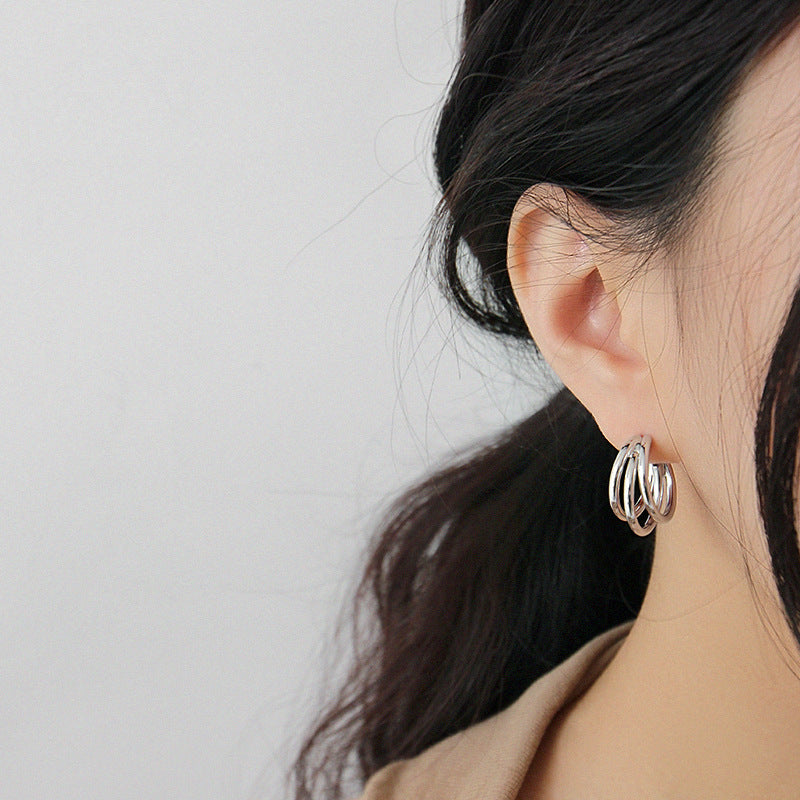 Felmeny Chunky Loop Earrings in Silver