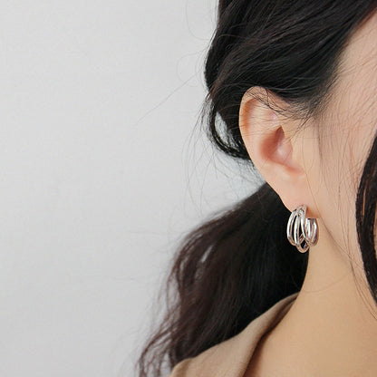 Felmeny Chunky Loop Earrings in Silver