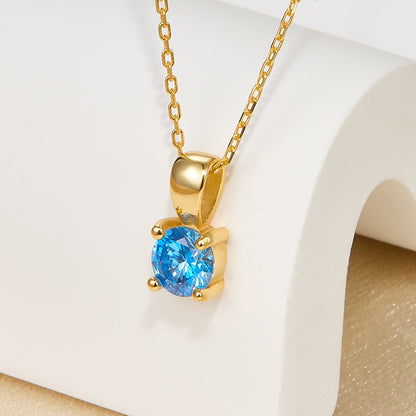 Felmeny Birthstone Necklace in Silver with Zircon