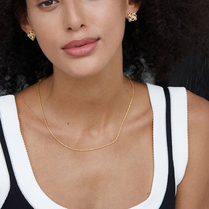 Felmeny Hemp Flowers Necklace in Silver