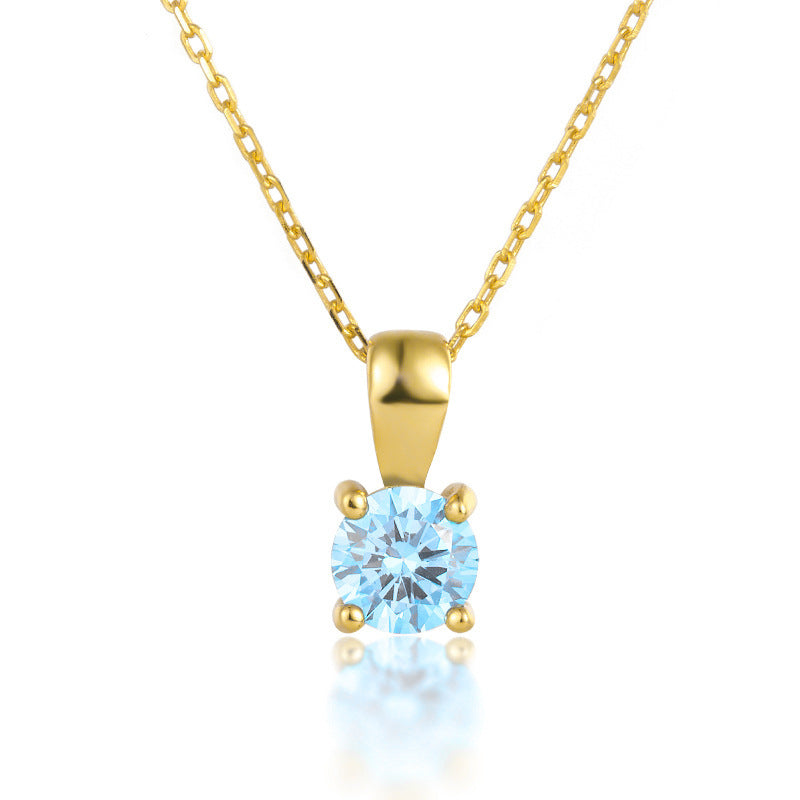 Felmeny Birthstone Necklace in Silver with Zircon