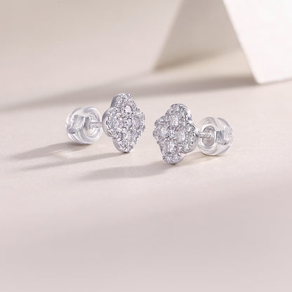 Felmeny Flora Earrings in Silver with Moissanite