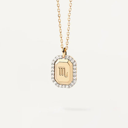 Felmeny Zodiac Signs Necklace in Silver with Zircon