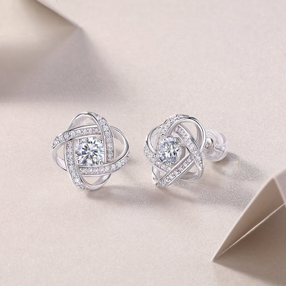 Felmeny Attom Earrings in Silver with Moissanite
