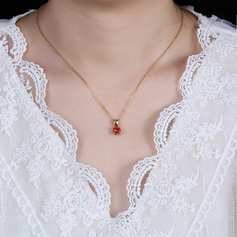 Felmeny Birthstone Necklace in Silver with Zircon