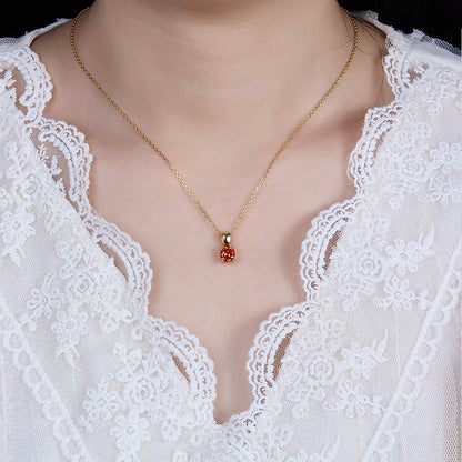 Felmeny Birthstone Necklace in Silver with Zircon