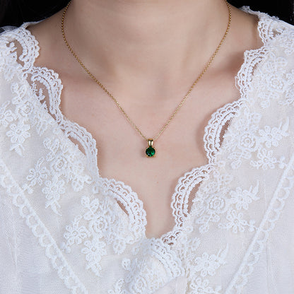 Felmeny Birthstone Necklace in Silver with Zircon