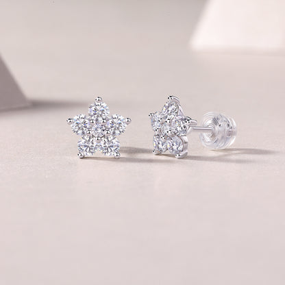 Felmeny Jasmine Earrings in Silver with Moissanite