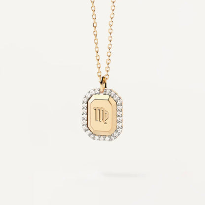 Felmeny Zodiac Signs Necklace in Silver with Zircon