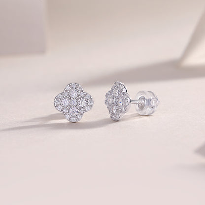 Felmeny Flora Earrings in Silver with Moissanite