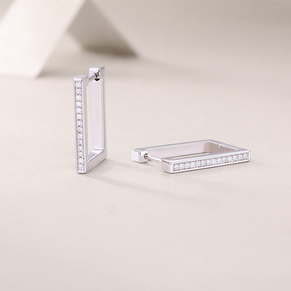 Felmeny Armazón Earrings in Silver with Moissanite