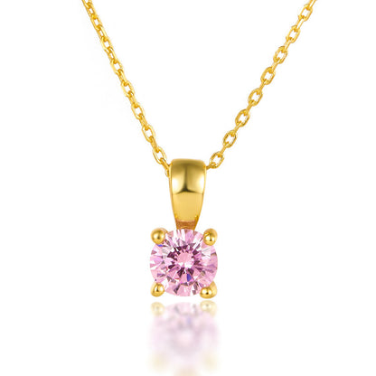 Felmeny Birthstone Necklace in Silver with Zircon