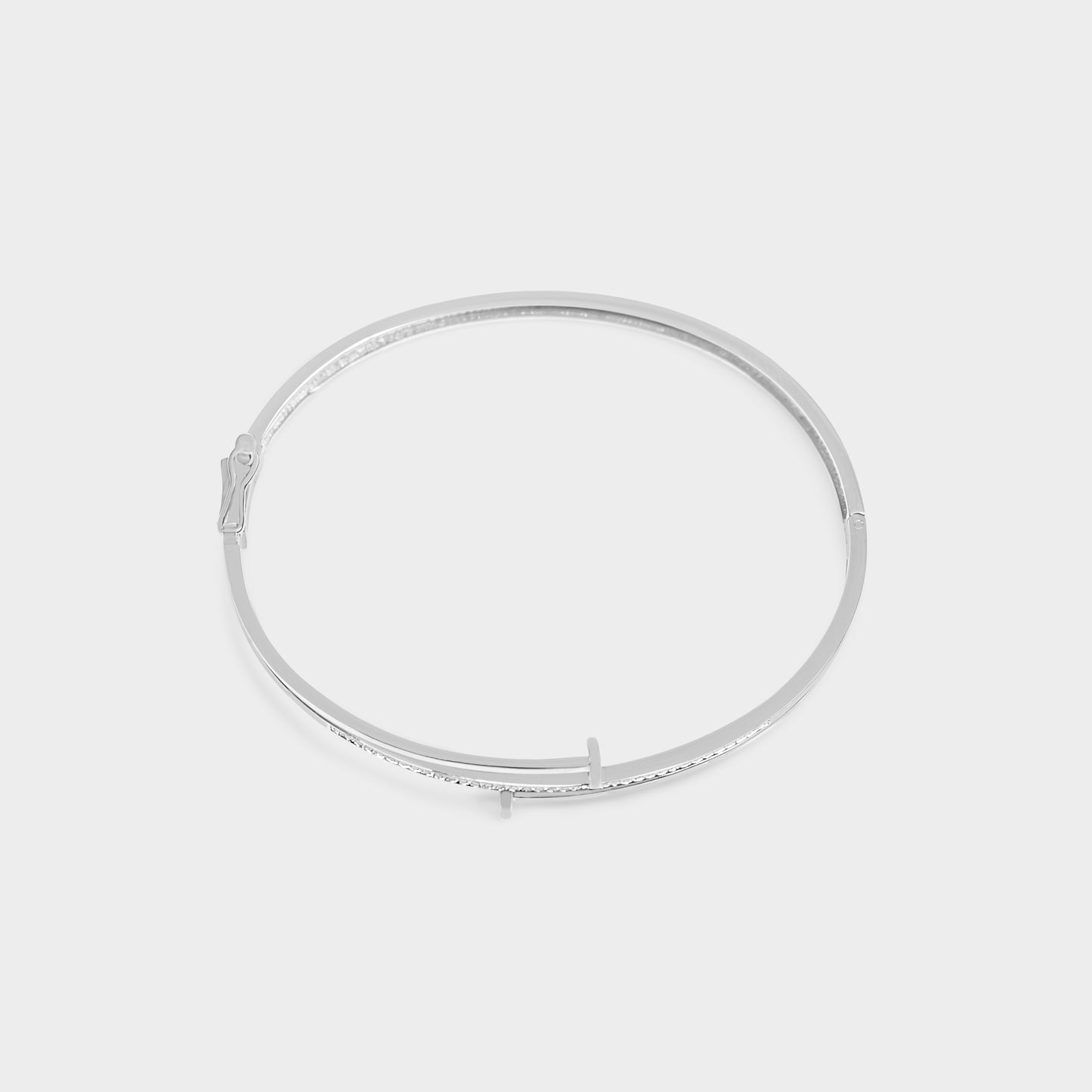 Felmeny Joined Nail Bangle in White Gold with Diamonds