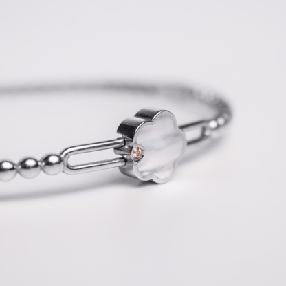 Felmeny Cloud Bangle in White Gold with Diamonds