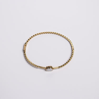 Felmeny Cloud Bangle in Gold with Diamonds