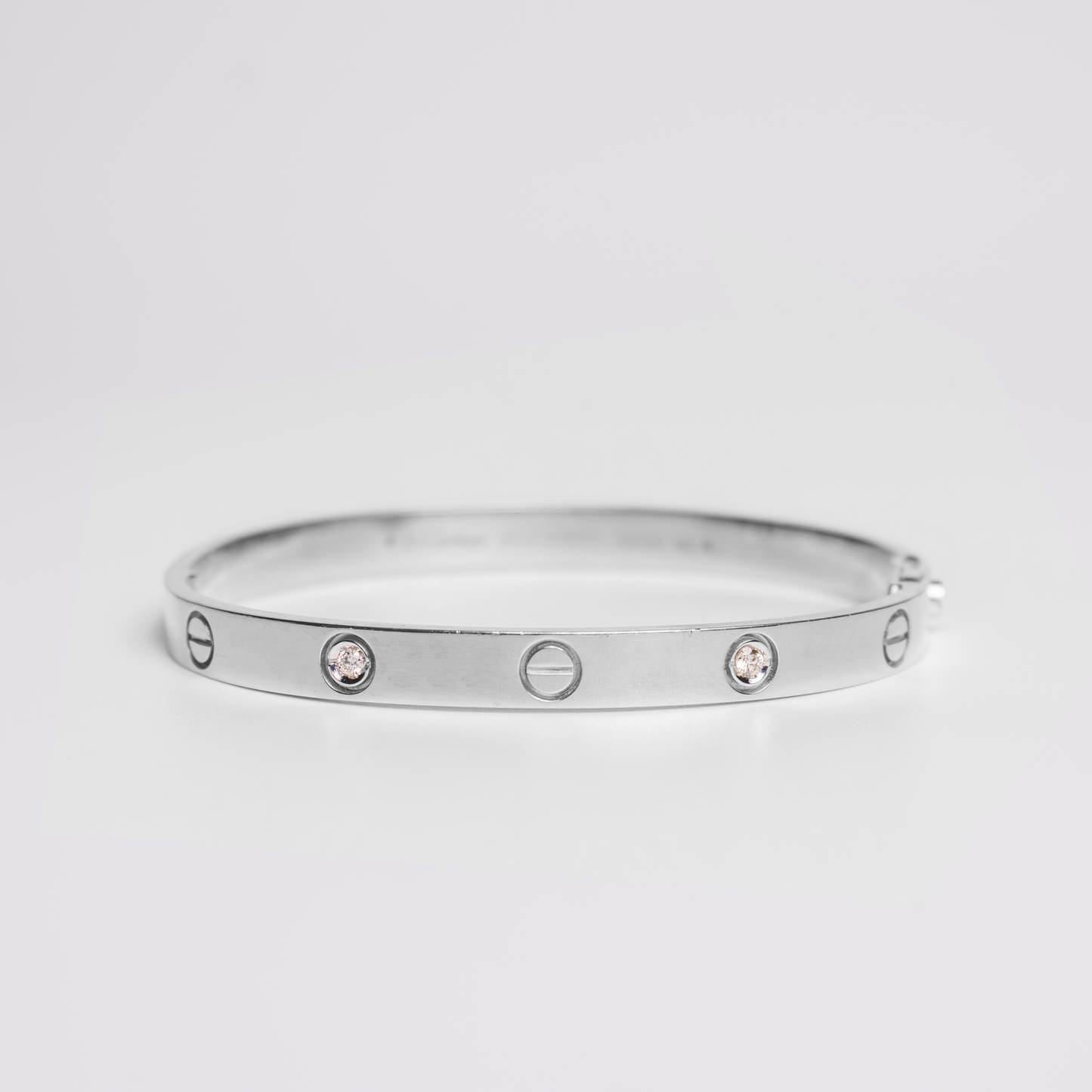 Felmeny Screw & Sparkle Bangle in White Gold with Diamonds