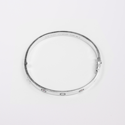 Felmeny Screw & Sparkle Bangle in White Gold with Diamonds