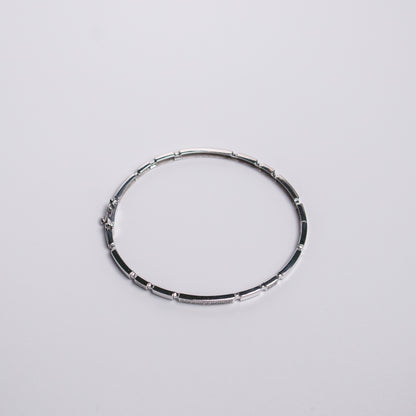 Felmeny Channel Bangle in White Gold with Diamonds