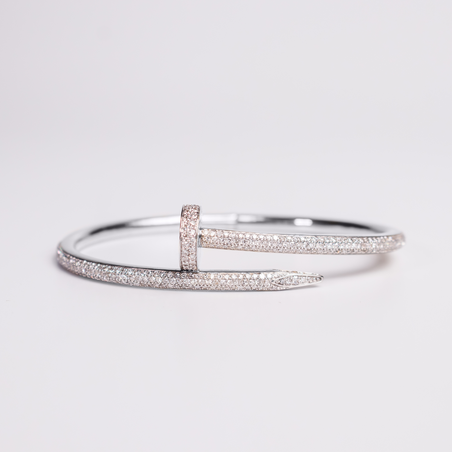 Felmeny Clou Éclat Bangle in White Gold with Diamonds