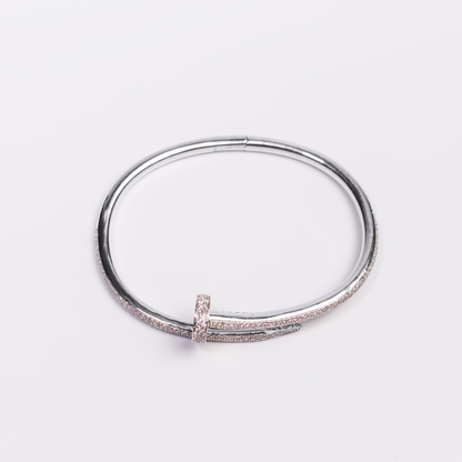 Felmeny Clou Éclat Bangle in White Gold with Diamonds