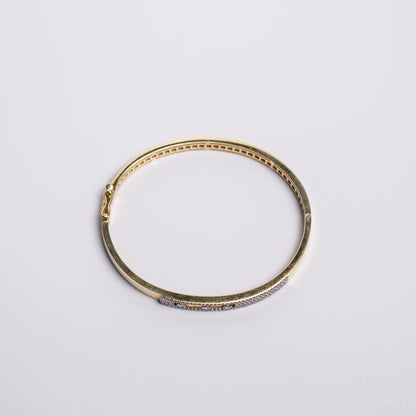 Felmeny Triplet Move Bangle in Gold with Diamonds