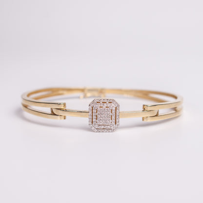 Felmeny Quadrus Bangle in Gold with Diamonds