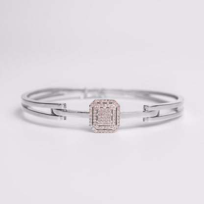 Felmeny Quadrus Bangle in White Gold with Diamonds