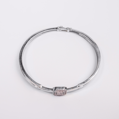 Felmeny Quadrus Bangle in White Gold with Diamonds