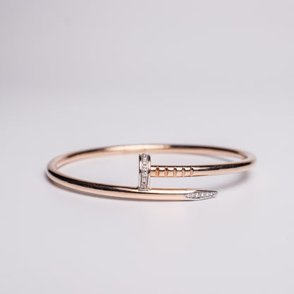 Felmeny Nail-Shaped Bangle in Rose Gold with Diamonds