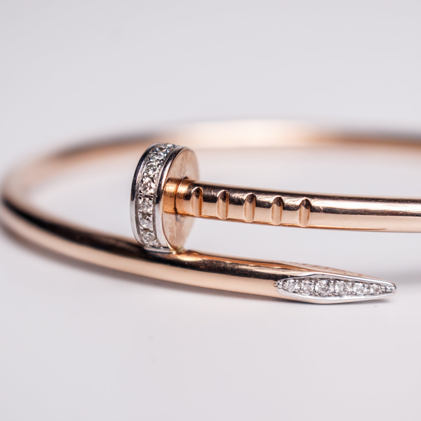 Felmeny Nail-Shaped Bangle in Rose Gold with Diamonds