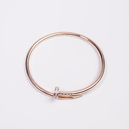 Felmeny Nail-Shaped Bangle in Rose Gold with Diamonds