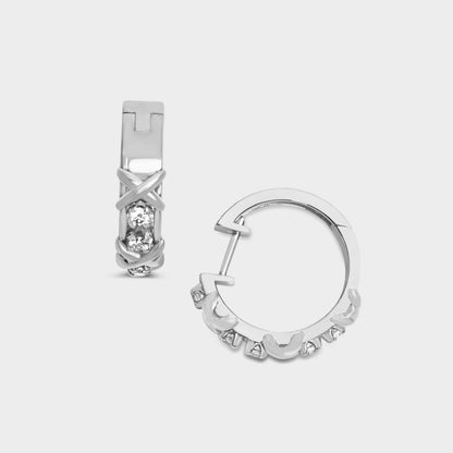 Felmeny X Earrings in White Gold with Diamonds